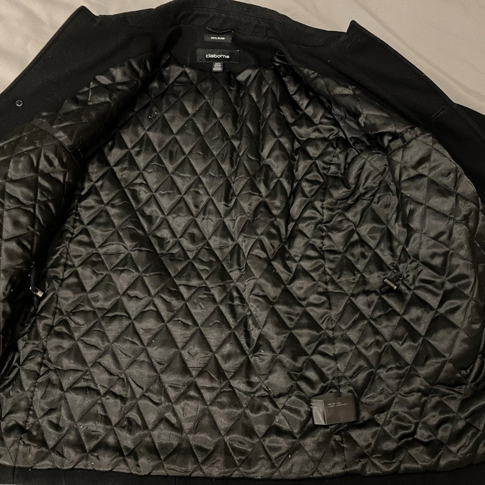 Claiborne Black Wool Pea Coat - Picture 5 of 5